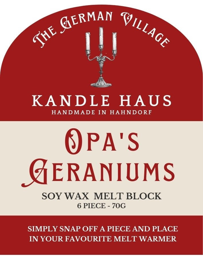 Wax Melt - Opa's Geraniums