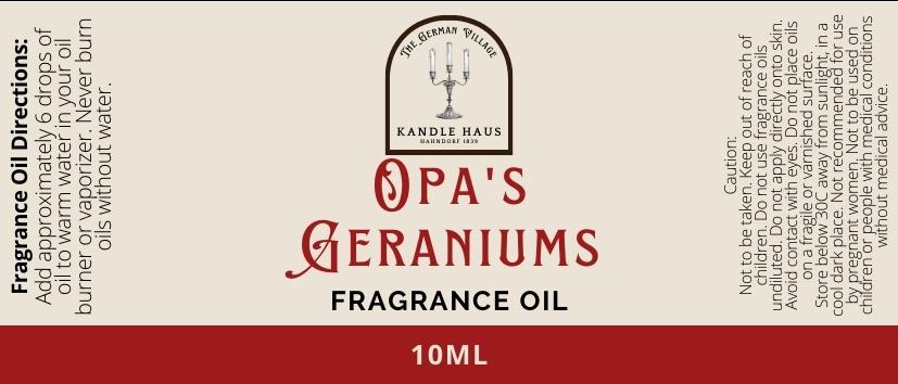 Fragrance Bottle - Opa's Geraniums